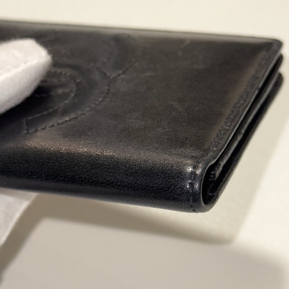 CHANEL Card Wallet in Black - Vintage 90's Coco Mark Lambskin Leather - Picture 14 of 14
